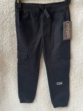 NWT Beverly Hills Polo Club Boys Uniform Cargo Jogger Pant Black Size Medium 5/6